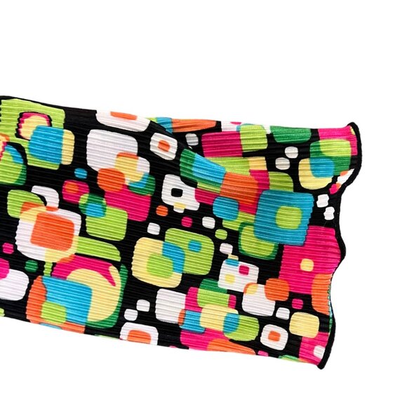 Vintage Christopher & Banks Novelty Print Mod Scrunch Babydoll Top S - Picture 2 of 7